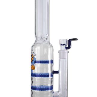 Black Leaf Glass Bong with Triple HoneyComb